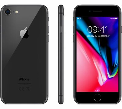 Apple iphone 8 zwart 64GB (6-core 2,74Ghz) (IOS 16+) simlockvrij + garantie