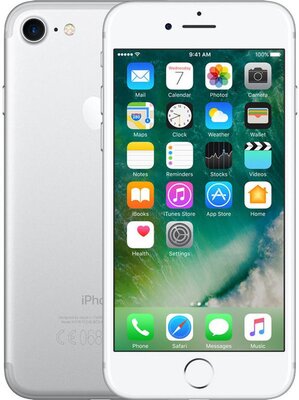 iPhone 7 zilver 128GB (4-core 2,4Ghz) (IOS 15+) 4,7" (1334X750) simlockvrij + garantie