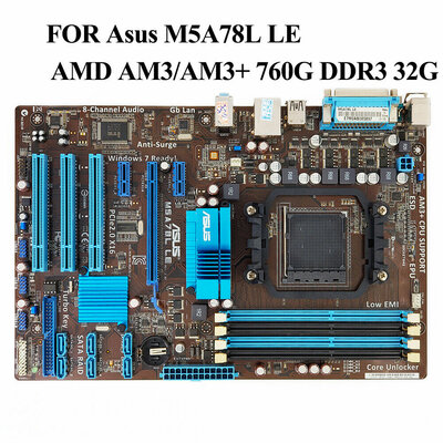 ASUS M5A78L LE Moederbord Socket AM3/AM3 + (DDR3 support max. 32GB) AMD 760G